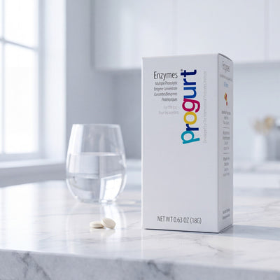 Progurt Enzymes in a calm everyday routine — part of the Feed & Fortify Nourish bundle